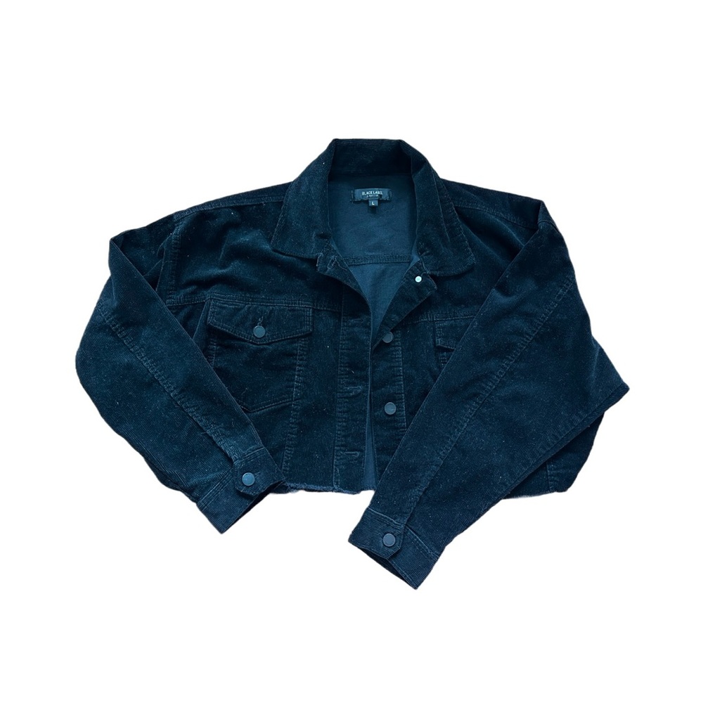 Cropped Corduroy Black Jacket
